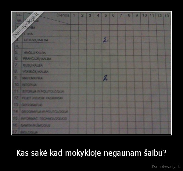 Kas sakė kad mokykloje negaunam šaibu?