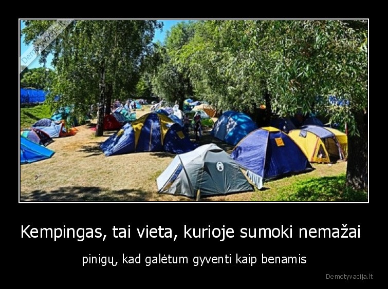 palapine,kempingas,pinigai