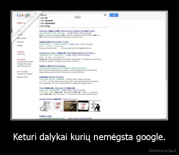 Keturi dalykai kurių nemėgsta google.