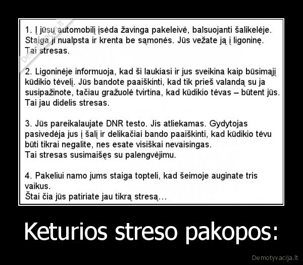 Keturios streso pakopos: