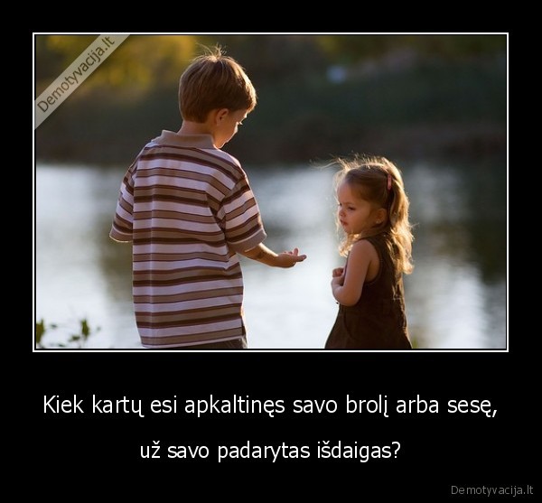 Kiek kartų esi apkaltinęs savo brolį arba sesę,