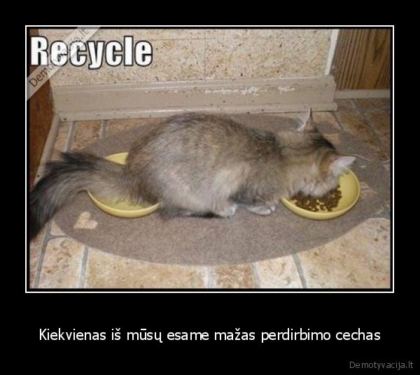 Kiekvienas iš mūsų esame mažas perdirbimo cechas