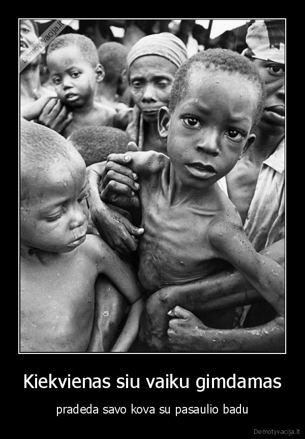 afrikos, vaikai, badas
