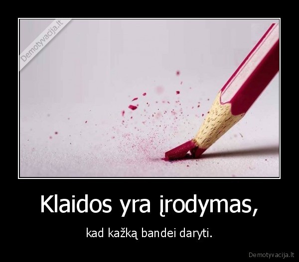 klaida,bandymas,svarbeuse, kaska, dariti