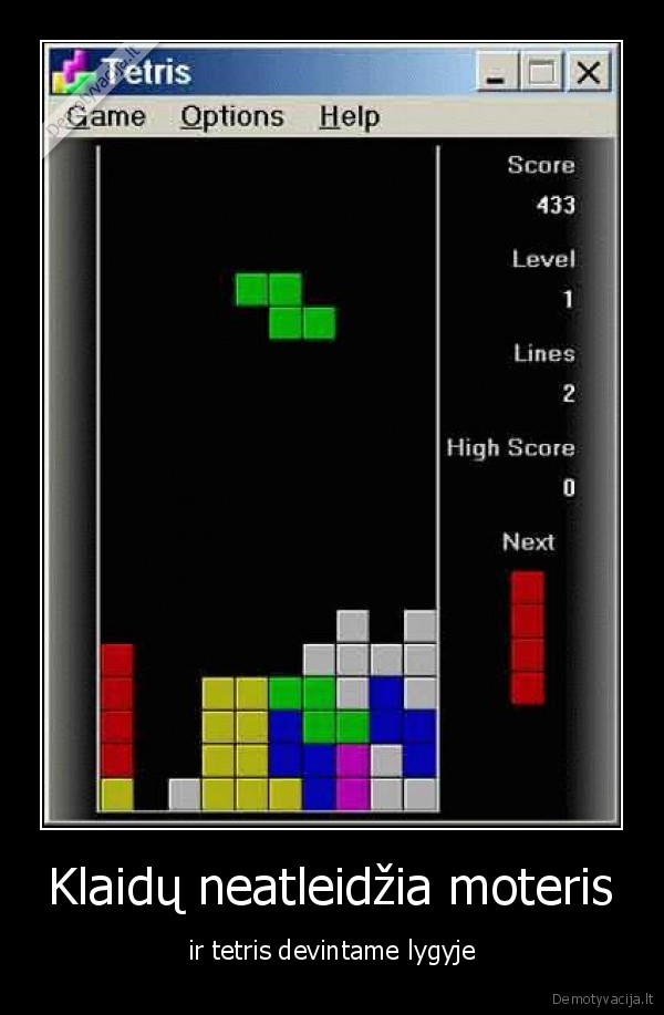 tetris,klaidos,moteris