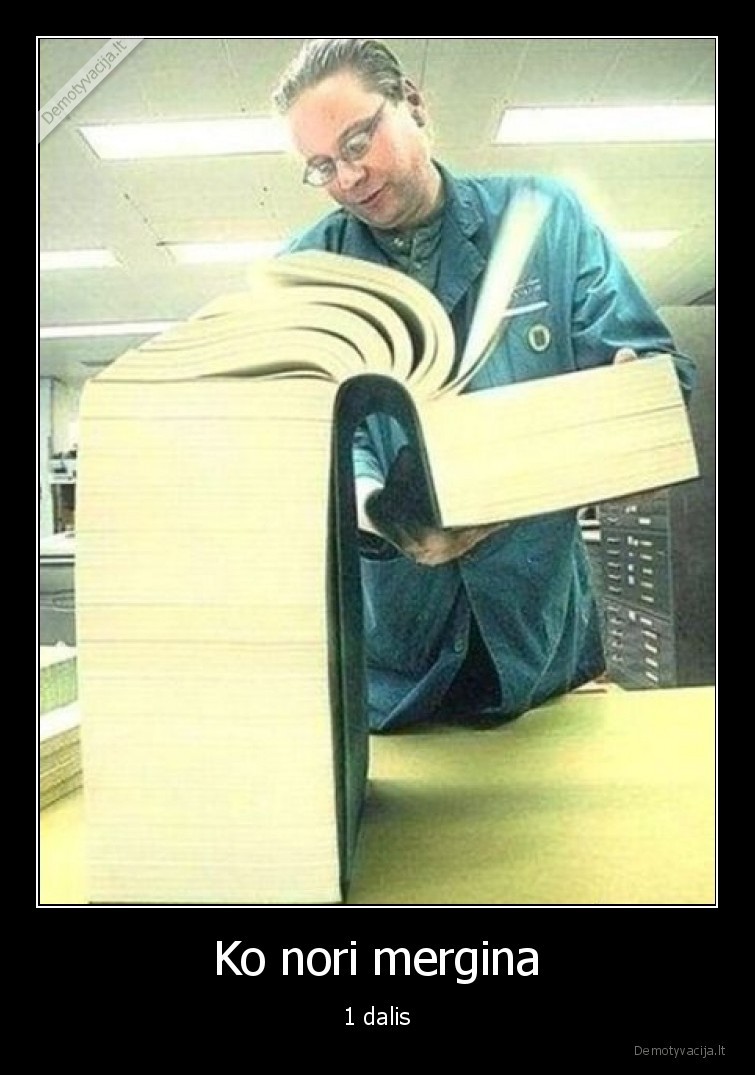 knyga,mergina,1, dalis,ko, nori