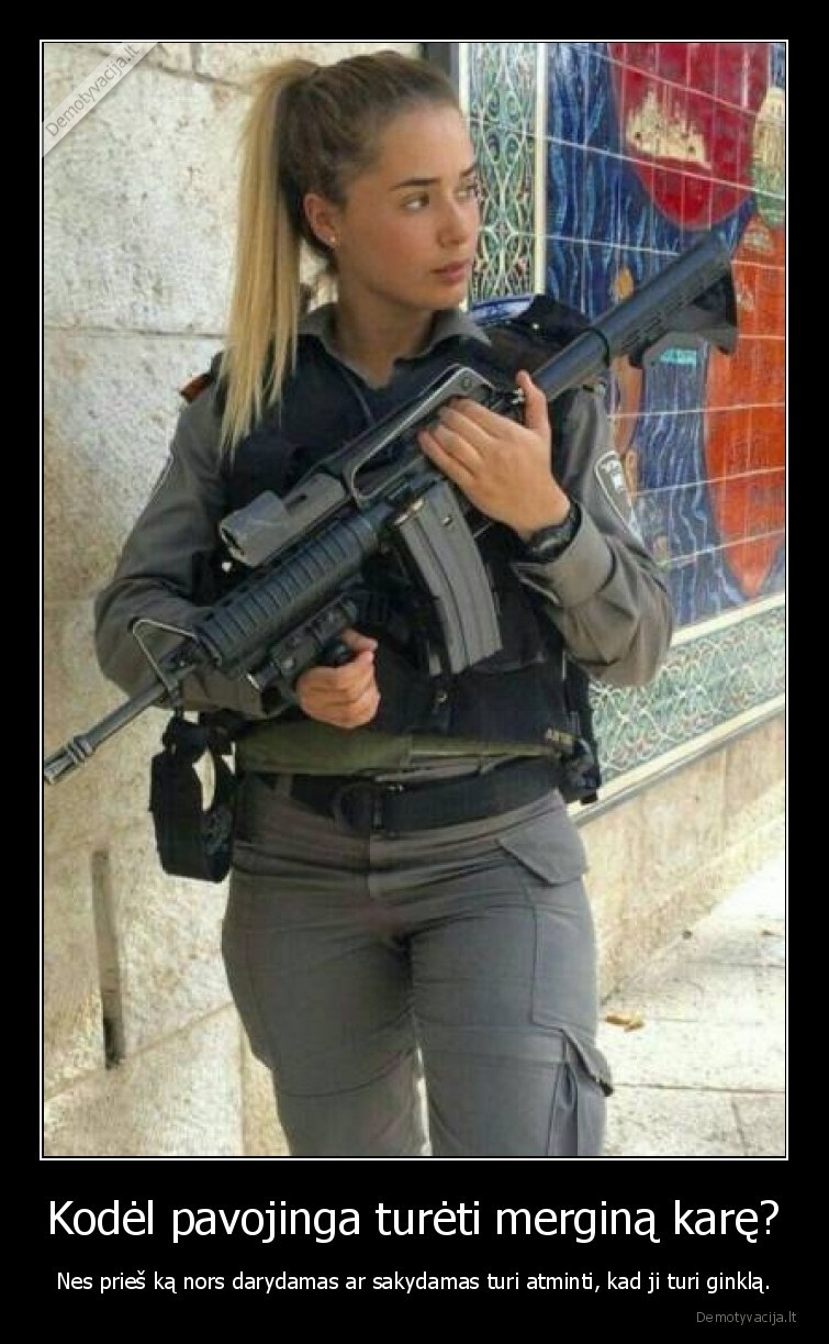 mergina,kare,ginklas