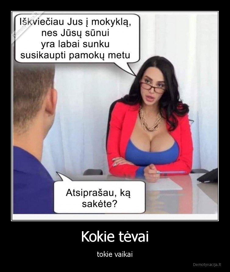 tevas,sunus,mokytoja,papai