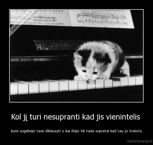 Kol jį turi nesupranti kad jis vienintelis 