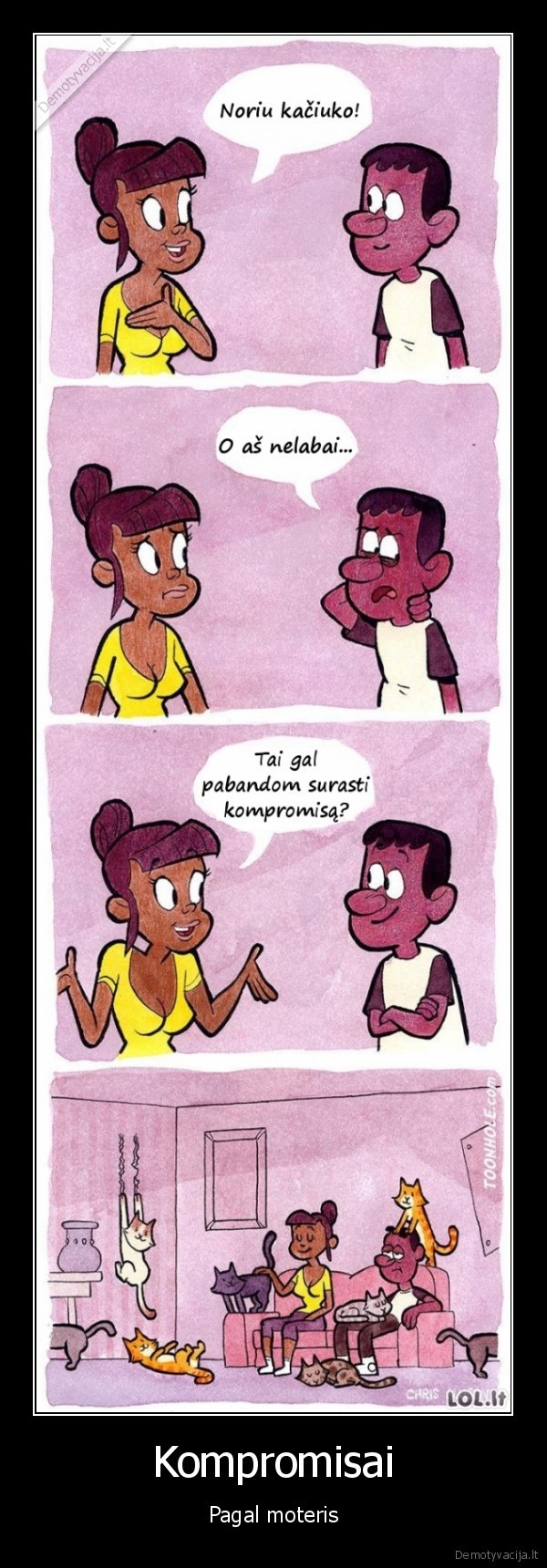 kompromisas,kaciukai,moters, zodis