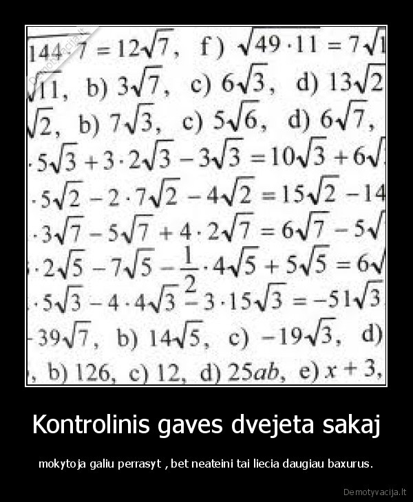 Kontrolinis gaves dvejeta sakaj