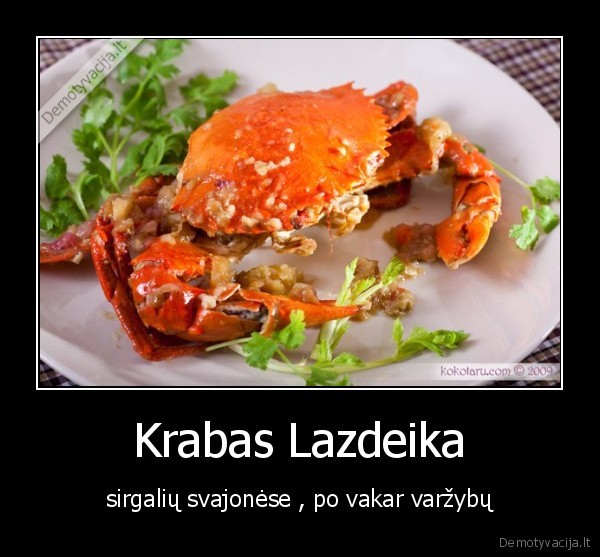 krabas, lazdeika, pietums