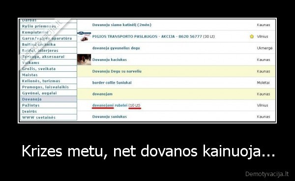 Krizes metu, net dovanos kainuoja...