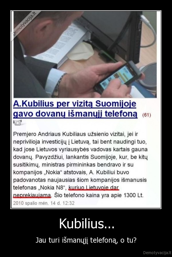 telefonas, nokian8, ismanusis, kubilius, politika