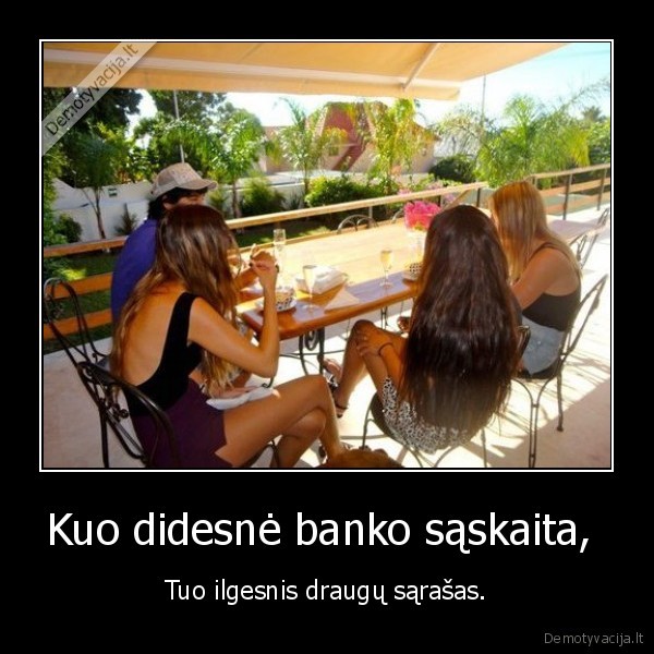 Kuo didesnė banko sąskaita, 