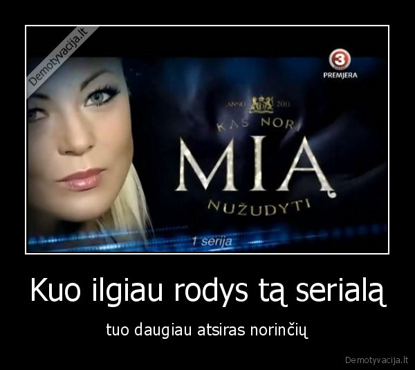 Kuo ilgiau rodys tą serialą