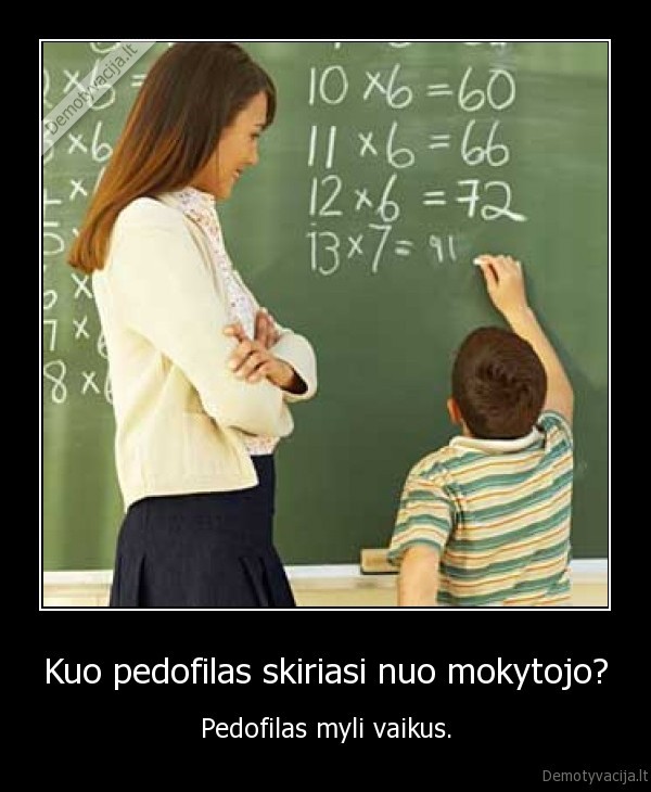 Kuo pedofilas skiriasi nuo mokytojo?