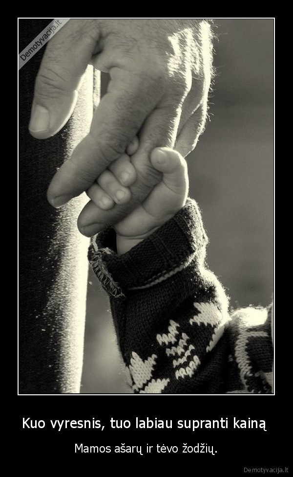 Kuo vyresnis, tuo labiau supranti kainą 