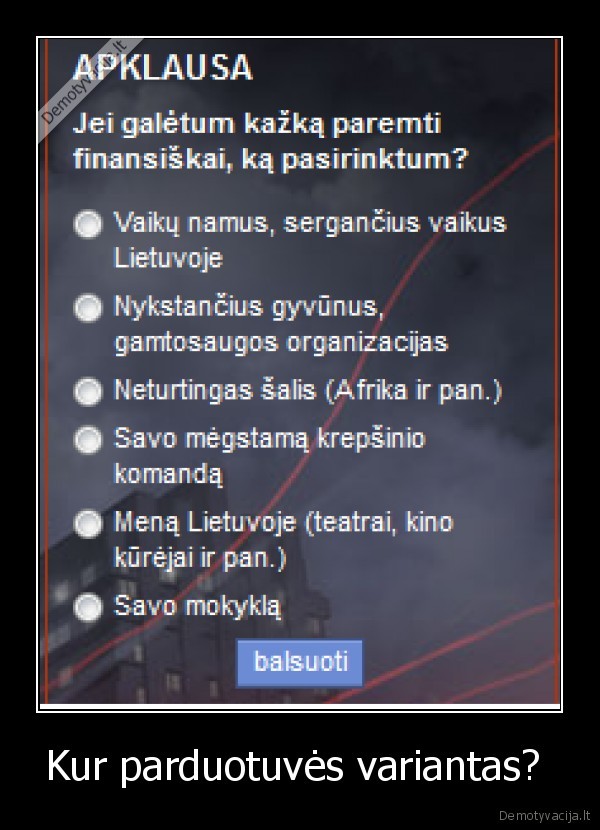 Kur parduotuvės variantas? 
