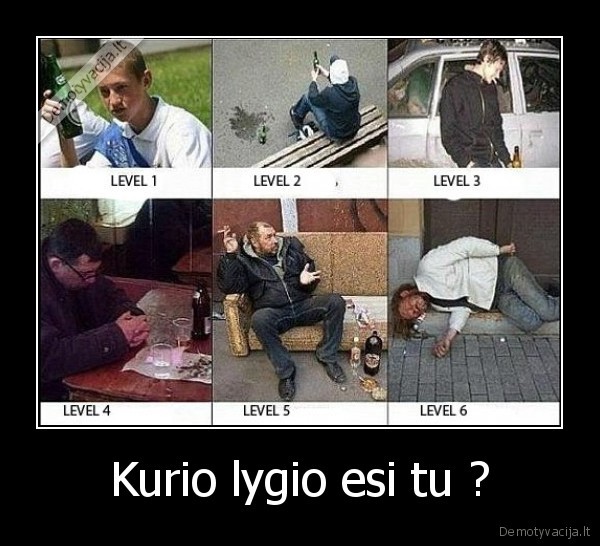 kurio, lygio, esi, tu, lygis, drunk, level