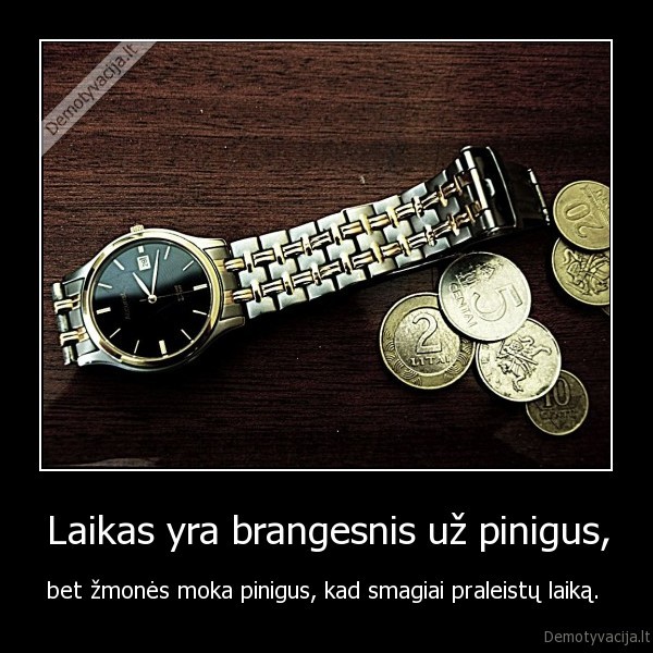 Laikas yra brangesnis už pinigus,