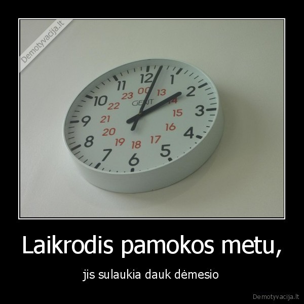 Laikrodis pamokos metu,