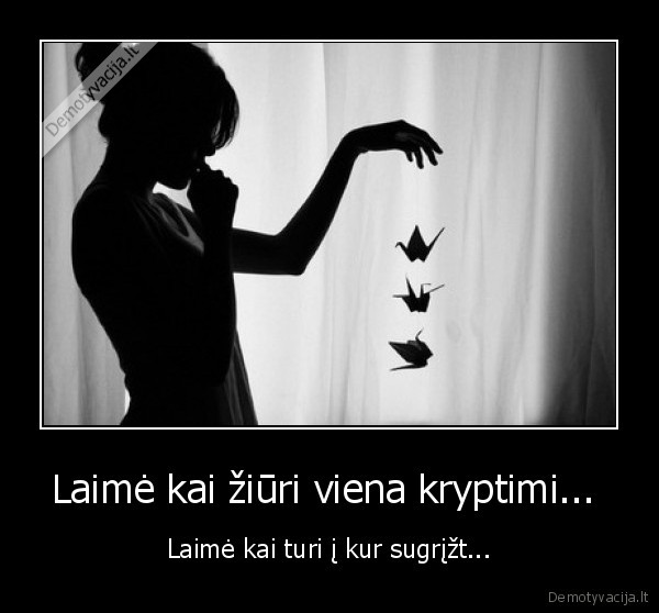 Laimė kai žiūri viena kryptimi... 