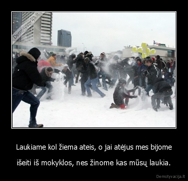 sniegas,mokiniai,musis