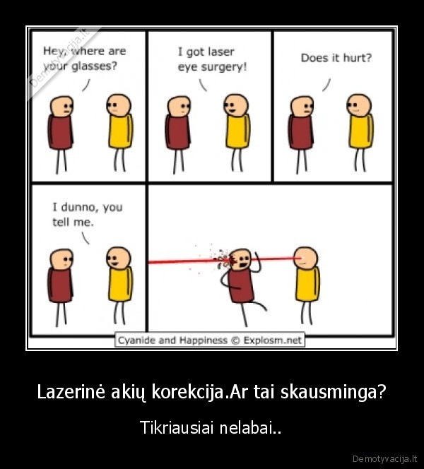 Lazerinė akių korekcija.Ar tai skausminga?