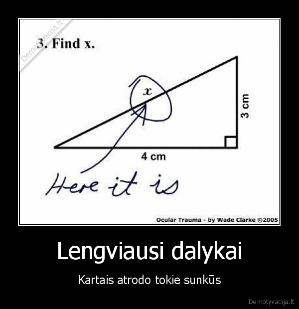 pitagoro, teorema,dalykai,sunkus,lengvas