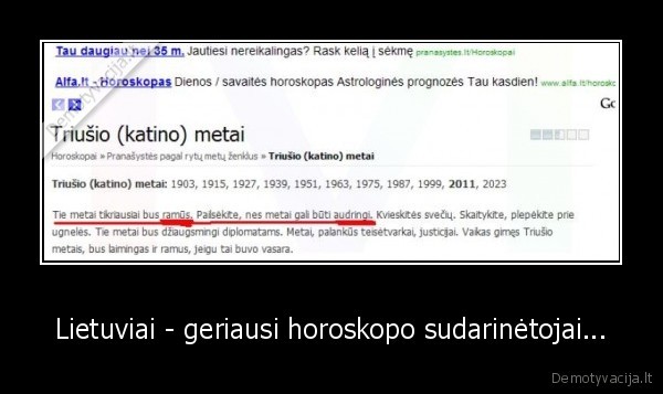Lietuviai - geriausi horoskopo sudarinėtojai...