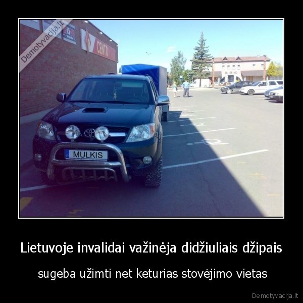 Lietuvoje invalidai važinėja didžiuliais džipais