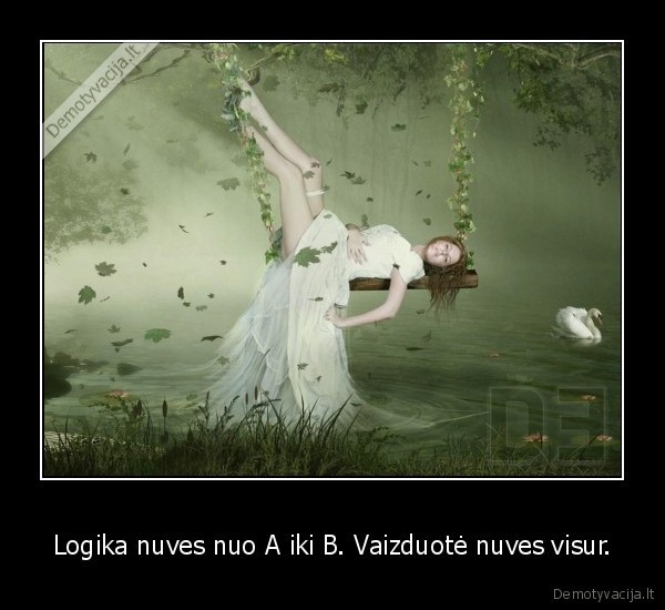 Logika nuves nuo A iki B. Vaizduotė nuves visur.