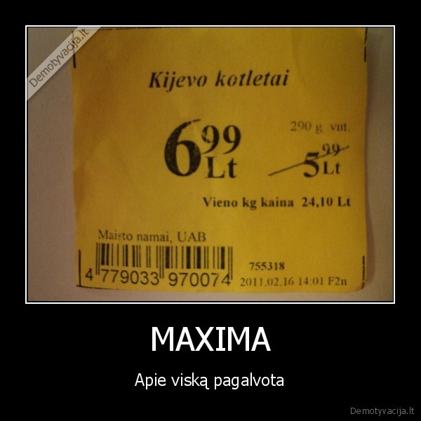 maxima, kijevo, kotletai