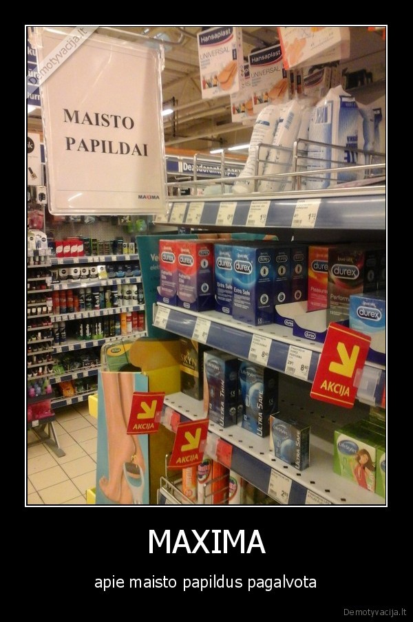 maxima,prezervatyvai,maistas,papildai