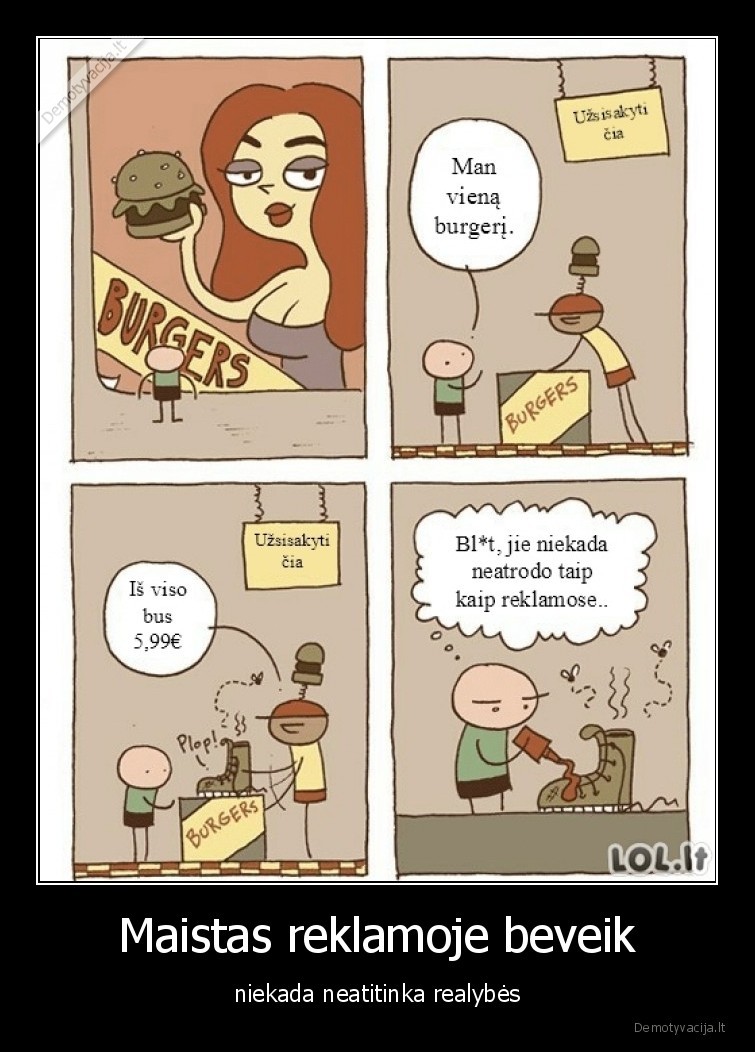 maistas,reklama,realybe,tikimybe