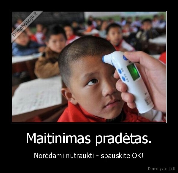 Maitinimas pradėtas.