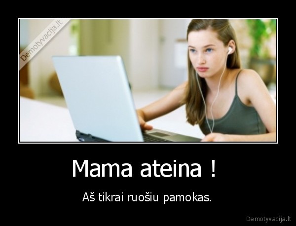 mama,kompiuteris,pamokos,ateina