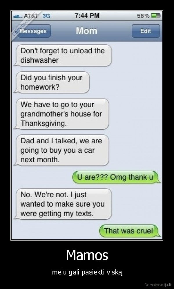 true,mamos,dukra,mociute,masina