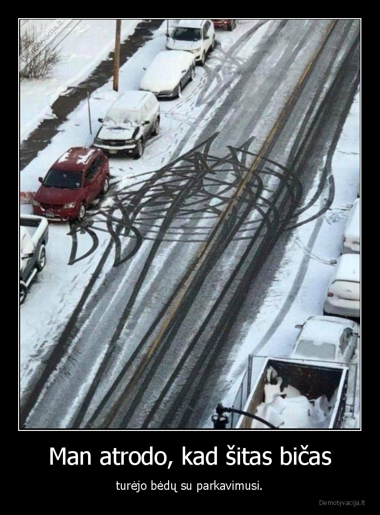 bicas,parkavimas,sniegas