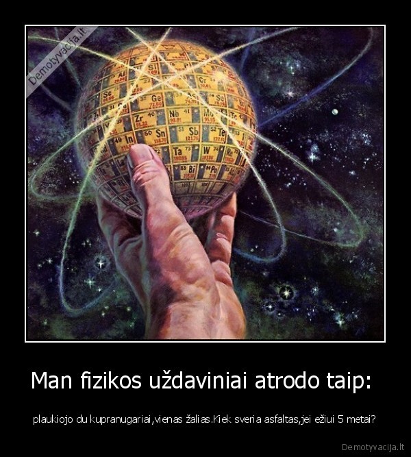 Man fizikos uždaviniai atrodo taip: 