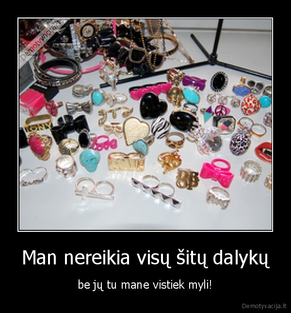 Man nereikia visų šitų dalykų