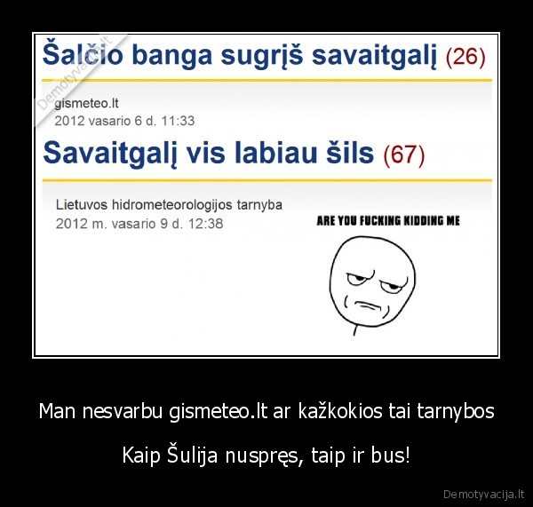 Man nesvarbu gismeteo.lt ar kažkokios tai tarnybos