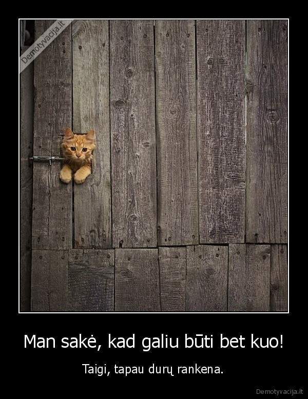 Man sakė, kad galiu būti bet kuo!