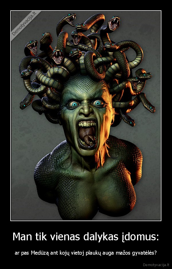 meduza,gyvatele,gyvate,plaukai,kojos