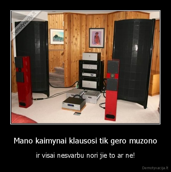 Mano kaimynai klausosi tik gero muzono