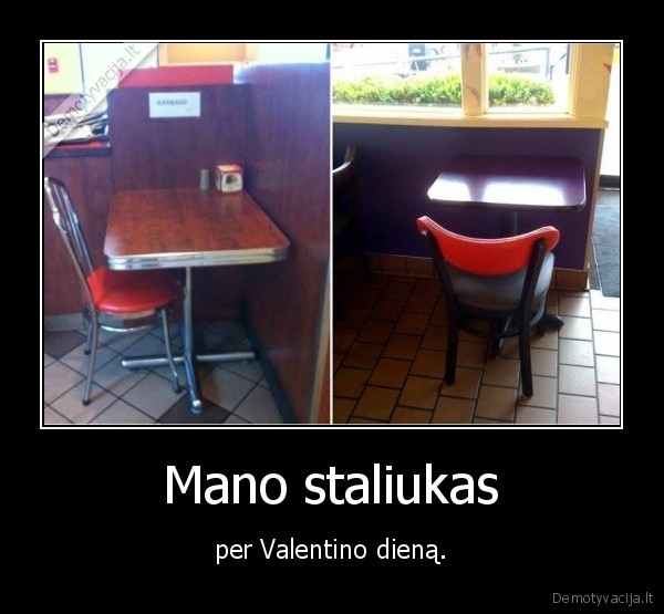 stalas,vienatve,vienisas,valentino, diena