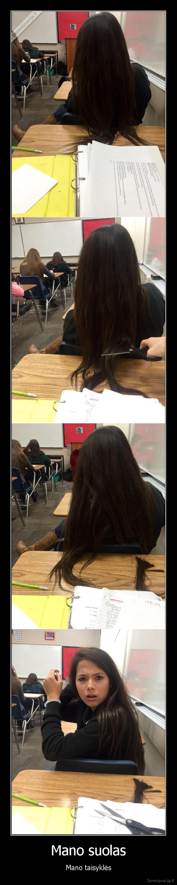 klasioke,ilgi, plaukai,ilgakase, mergina,nukirpo, sruoga