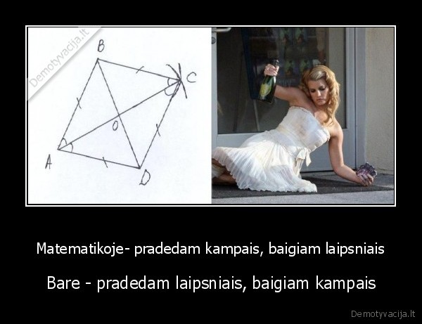 Matematikoje- pradedam kampais, baigiam laipsniais