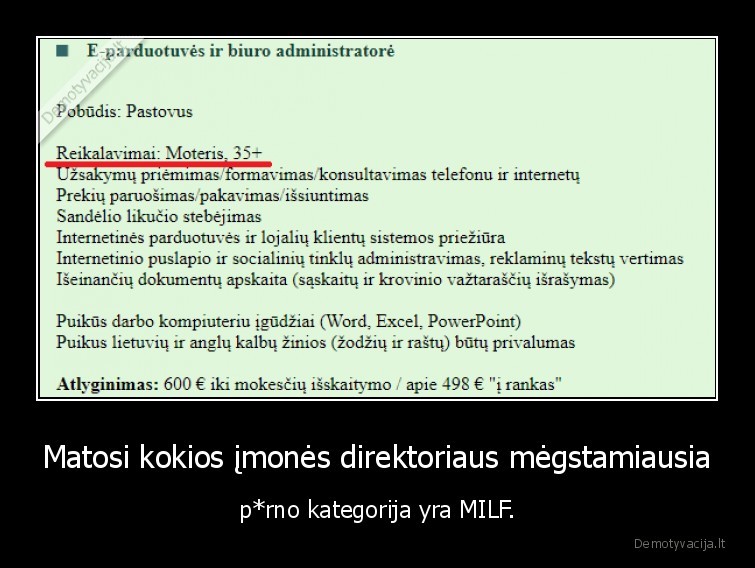 imone,direktorius,darbo, skelbimas,wtf